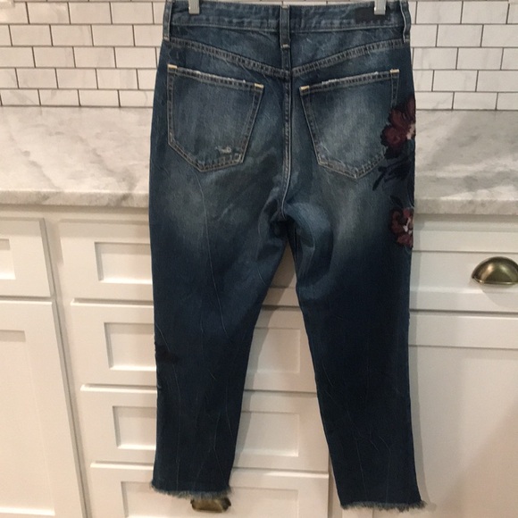 Abercrombie & Fitch Jeans Womens 27 Blue Embroidered Annie Girlfriend Boho Artsy - Picture 2 of 10